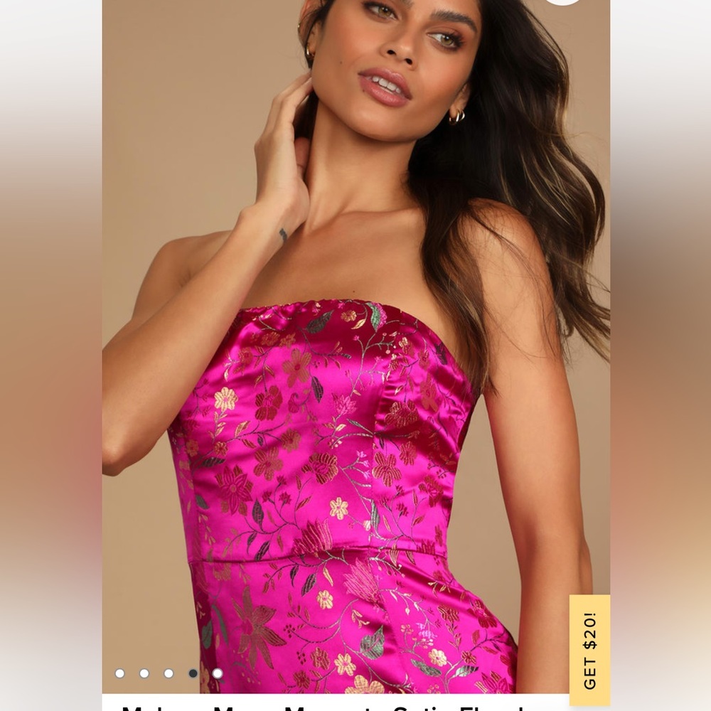 Make a move magenta satin floral dress
